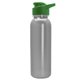 a green lid & silver bottle terrain - 24 oz metalike bottle with drink thru lid and digital imprint