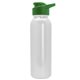 a green lid & white bottle terrain - 24 oz metalike bottle with drink thru lid and digital imprint