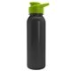 a lime-green lid & black bottle terrain - 24 oz metalike bottle with drink thru lid and digital imprint