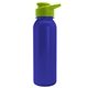 a lime-green lid & blue bottle terrain - 24 oz metalike bottle with drink thru lid and digital imprint