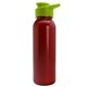 a lime-green lid & red bottle terrain - 24 oz metalike bottle with drink thru lid and digital imprint