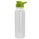 a lime-green lid & white bottle terrain - 24 oz metalike bottle with drink thru lid and digital imprint