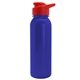 a red lid & blue bottle terrain - 24 oz metalike bottle with drink thru lid and digital imprint