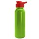 a red lid & lime-green bottle terrain - 24 oz metalike bottle with drink thru lid and digital imprint