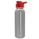a red lid & silver bottle terrain - 24 oz metalike bottle with drink thru lid and digital imprint