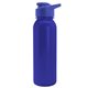 aerial view a royal-blue lid & blue bottle terrain - 24 oz metalike bottle with drink thru lid and digital imprint, image 1 of 2