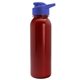 a royal-blue lid & red bottle terrain - 24 oz metalike bottle with drink thru lid and digital imprint