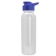 a royal-blue lid & white bottle terrain - 24 oz metalike bottle with drink thru lid and digital imprint