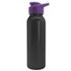a violet lid & black bottle terrain - 24 oz metalike bottle with drink thru lid and digital imprint