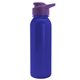 a violet lid & blue bottle terrain - 24 oz metalike bottle with drink thru lid and digital imprint