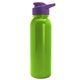 a violet lid & lime-green bottle terrain - 24 oz metalike bottle with drink thru lid and digital imprint