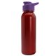 a violet lid & red bottle terrain - 24 oz metalike bottle with drink thru lid and digital imprint