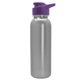 a violet lid & silver bottle terrain - 24 oz metalike bottle with drink thru lid and digital imprint