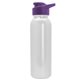 a violet lid & white bottle terrain - 24 oz metalike bottle with drink thru lid and digital imprint