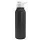 a white lid & black bottle terrain - 24 oz metalike bottle with drink thru lid and digital imprint