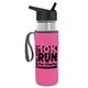 a clear bottle & black lid & hot pink insulator the lifeguard - 24 oz pete bottle with flip straw lid