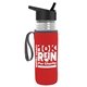 a clear bottle & black lid & red insulator the lifeguard - 24 oz pete bottle with flip straw lid