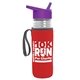 a clear bottle & violet lid & red insulator the lifeguard - 24 oz pete bottle with flip straw lid
