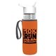 a clear bottle & white lid & orange insulator the lifeguard - 24 oz pete bottle with flip straw lid
