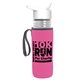 a clear bottle & white lid & hot pink insulator the lifeguard - 24 oz pete bottle with flip straw lid
