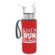 a clear bottle & white lid & red insulator the lifeguard - 24 oz pete bottle with flip straw lid