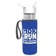a clear bottle & white lid & royal-blue insulator the lifeguard - 24 oz pete bottle with flip straw lid