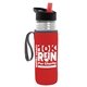 a clear bottle & black-with-red-spout lid & red insulator the lifeguard - 24 oz pete bottle with flip straw lid