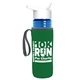 a transparent blue bottle & white lid & green insulator the lifeguard - 24 oz pete bottle with flip straw lid