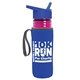a transparent fuchsia bottle & royal blue lid & royal-blue insulator the lifeguard - 24 oz pete bottle with flip straw lid