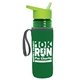 a transparent green bottle & lime green lid & green insulator the lifeguard - 24 oz pete bottle with flip straw lid