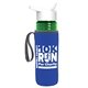 a transparent green bottle & white lid & royal-blue insulator the lifeguard - 24 oz pete bottle with flip straw lid