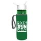 a transparent green bottle & white lid & green insulator the lifeguard - 24 oz pete bottle with flip straw lid