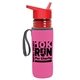 a transparent red bottle & red lid & hot pink insulator the lifeguard - 24 oz pete bottle with flip straw lid