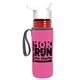 a transparent red bottle & white lid & hot pink insulator the lifeguard - 24 oz pete bottle with flip straw lid