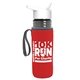 a transparent smoke bottle & white lid & red insulator the lifeguard - 24 oz pete bottle with flip straw lid