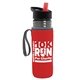 a transparent smoke bottle & black-with-red-spout lid & red insulator the lifeguard - 24 oz pete bottle with flip straw lid