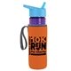 a transparent violet bottle & cyan lid & orange insulator the lifeguard - 24 oz pete bottle with flip straw lid