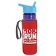 a transparent violet bottle & cyan lid & red insulator the lifeguard - 24 oz pete bottle with flip straw lid