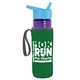 a transparent violet bottle & cyan lid & green insulator the lifeguard - 24 oz pete bottle with flip straw lid