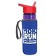 a transparent violet bottle & red lid & royal-blue insulator the lifeguard - 24 oz pete bottle with flip straw lid