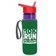 a transparent violet bottle & red lid & green insulator the lifeguard - 24 oz pete bottle with flip straw lid