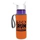 a transparent violet bottle & white lid & orange insulator the lifeguard - 24 oz pete bottle with flip straw lid
