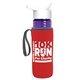 a transparent violet bottle & white lid & red insulator the lifeguard - 24 oz pete bottle with flip straw lid