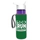 a transparent violet bottle & white lid & green insulator the lifeguard - 24 oz pete bottle with flip straw lid