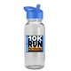 aerial view a royal blue lid & clear bottle cadet - 18 oz tritan(tm) bottle with flip straw lid and digital imprint, image 1 of 2