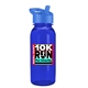 aerial view a royal blue lid & transparent blue bottle cadet - 18 oz tritan(tm) bottle with flip straw lid and digital imprint, image 1 of 2