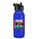 a black lid & transparent blue bottle cadet - 18 oz tritan(tm) bottle with flip straw lid and digital imprint