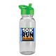 aerial view a green lid & clear bottle cadet - 18 oz tritan(tm) bottle with flip straw lid and digital imprint, image 1 of 2