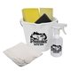 a white cleaning kit and spray bottle