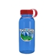 a red lid & transparent blue bottle cadet - 18 oz tritan(tm) bottle with tethered lid and digital imprint
